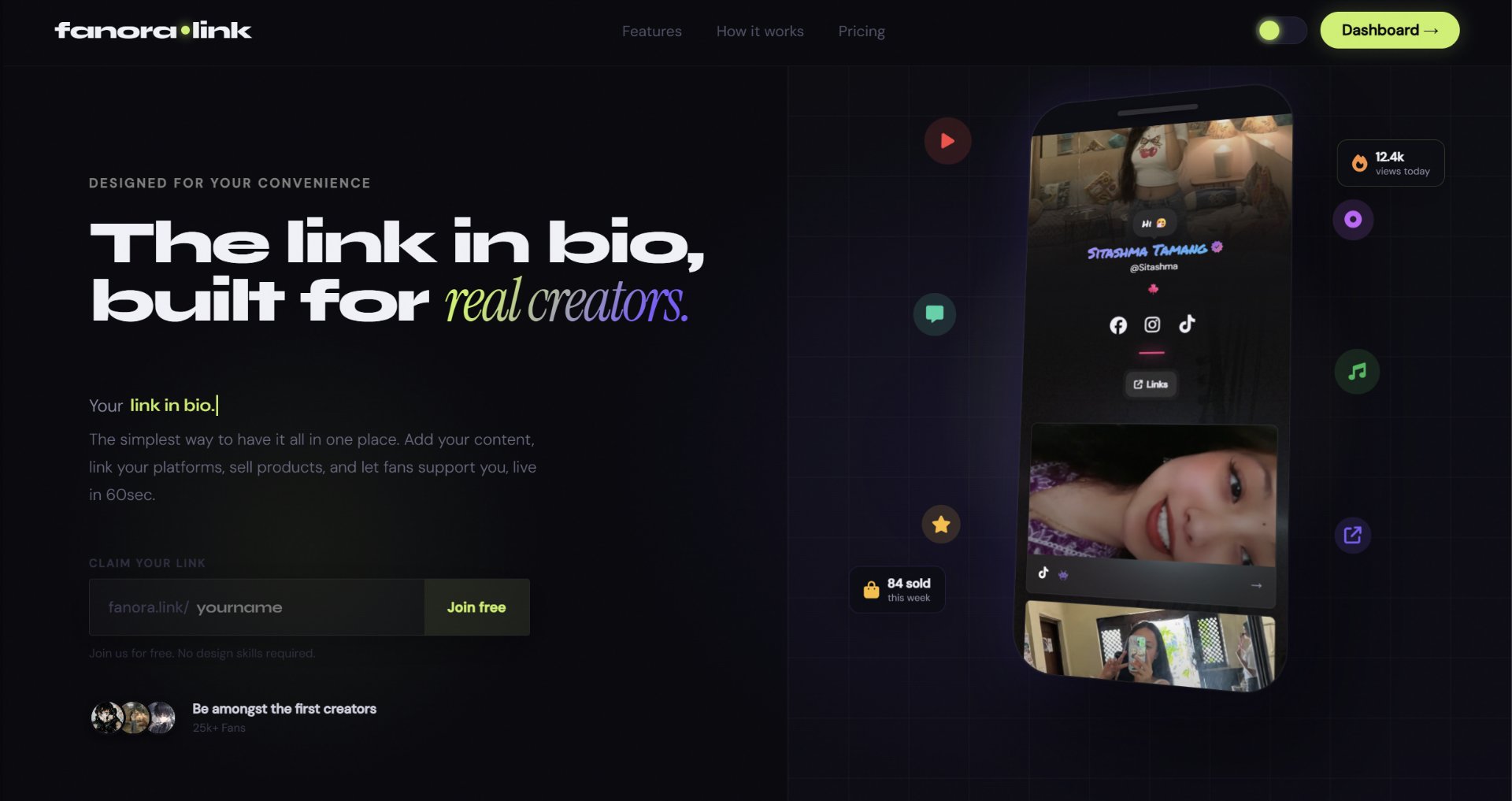 Fanora.link screenshot