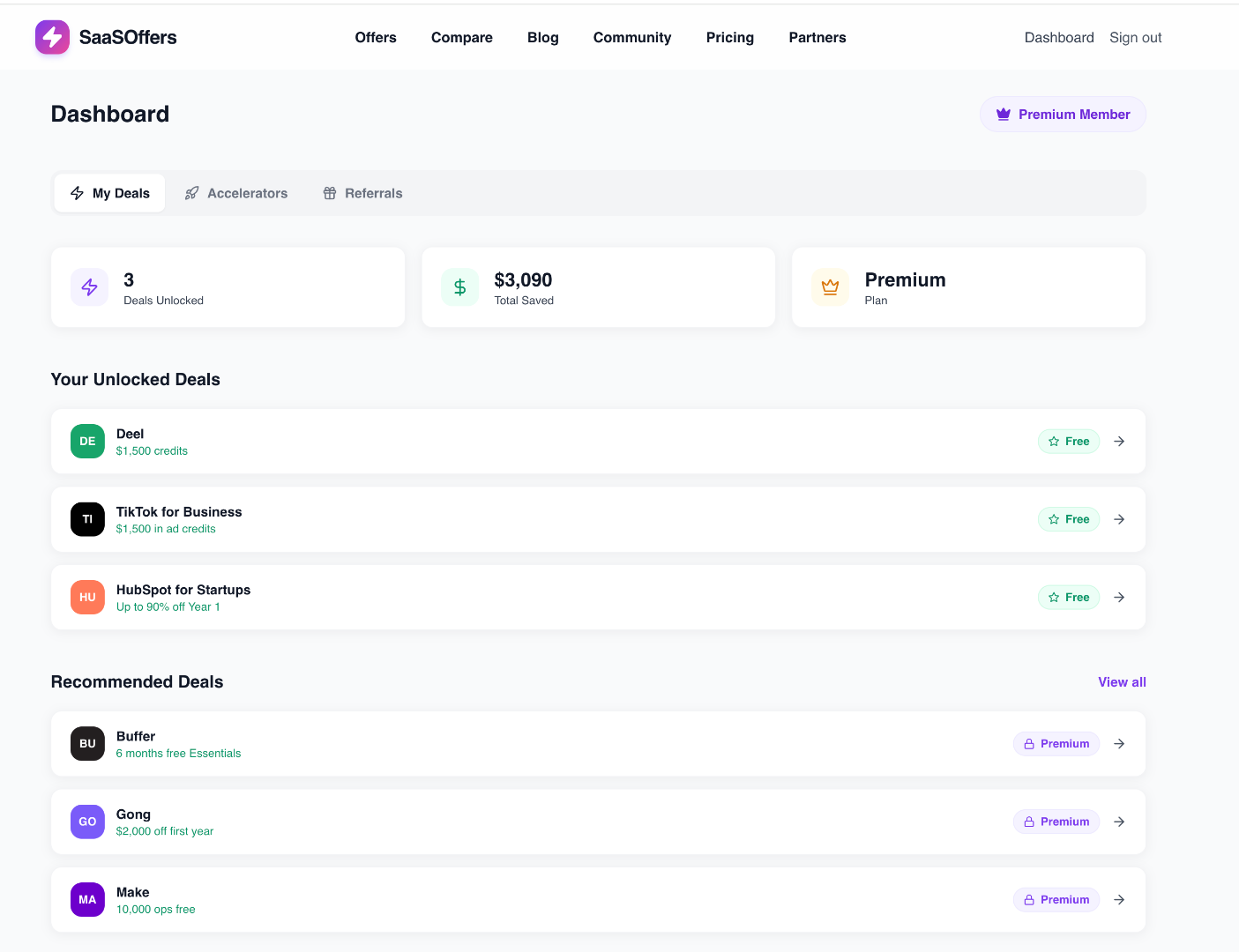 SaasOffers screenshot