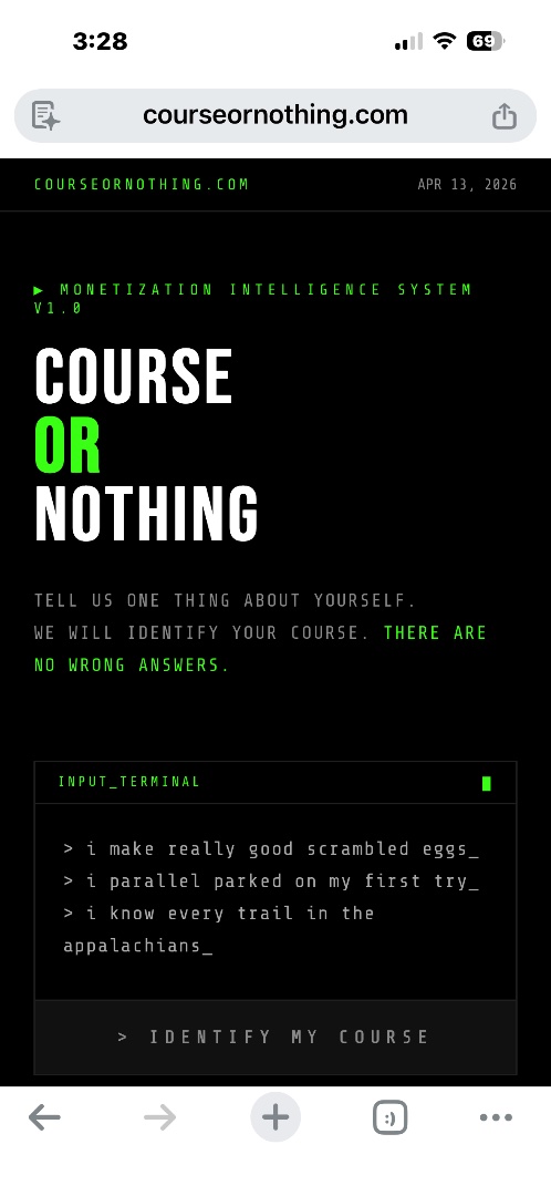 Course or Nothing screenshot