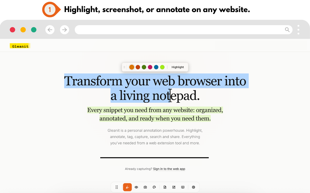 Gleanit screenshot