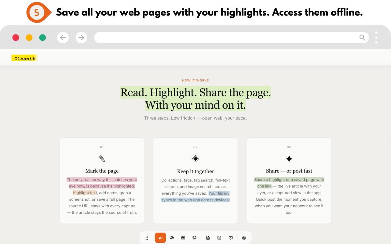 Gleanit screenshot