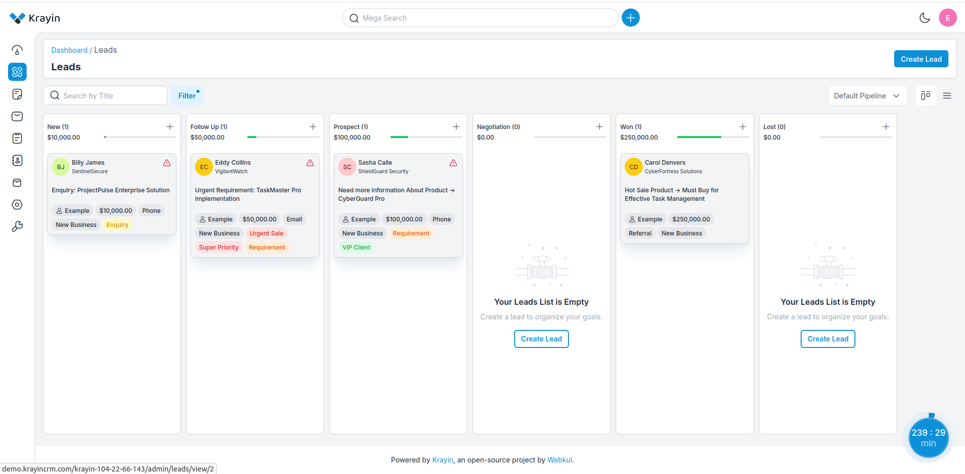 Krayin CRM screenshot
