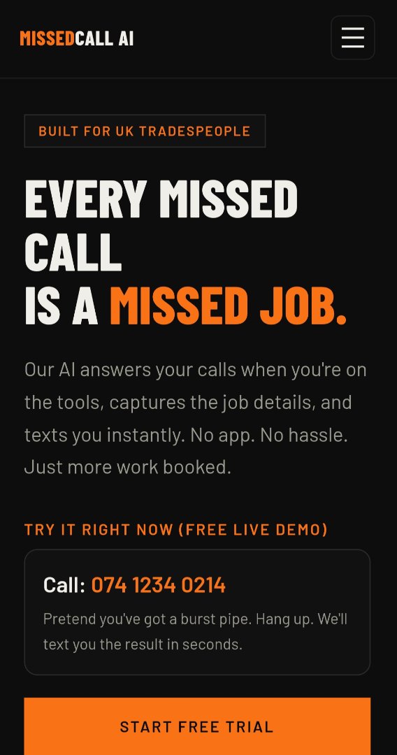 Missed Call AI screenshot