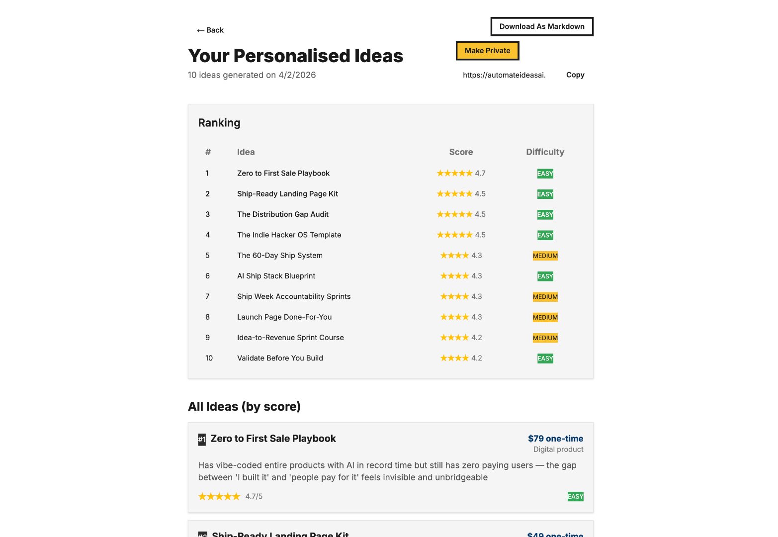 AutomateIdeasAI.com screenshot