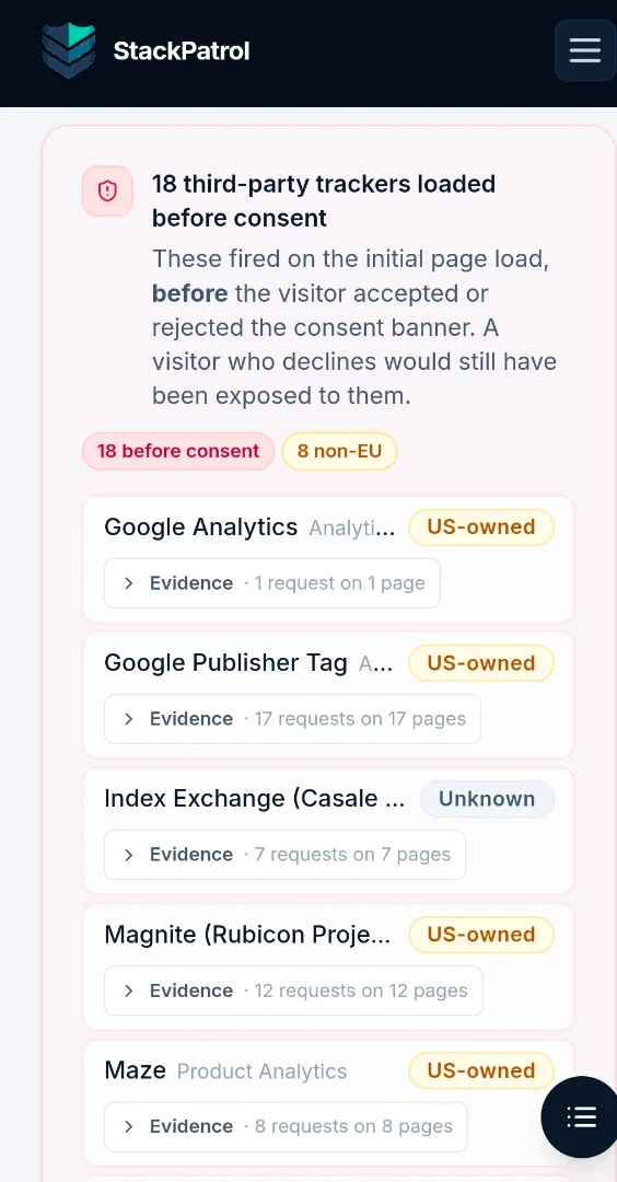 StackPatrol screenshot
