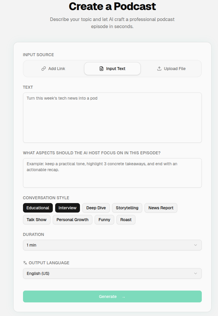 Podcastify screenshot