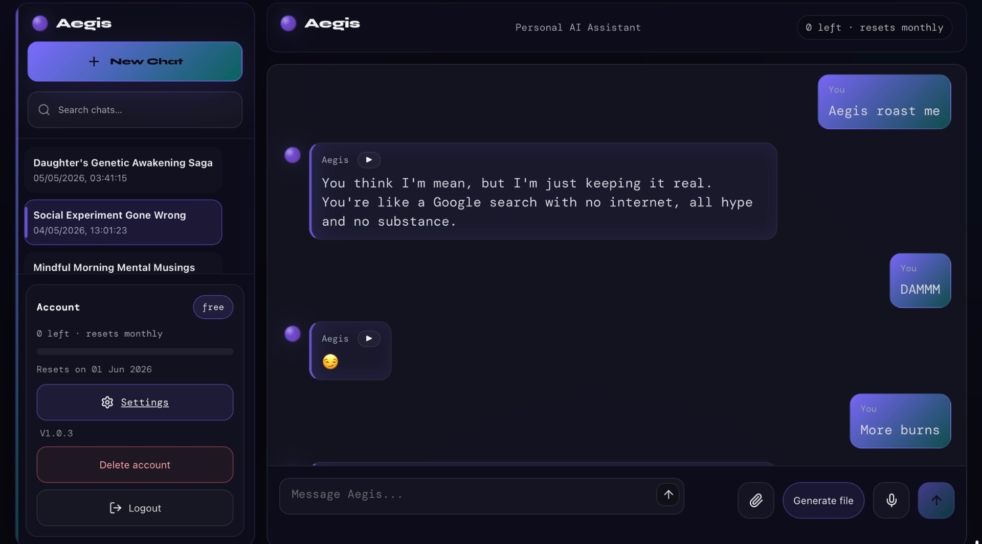 Aegis screenshot