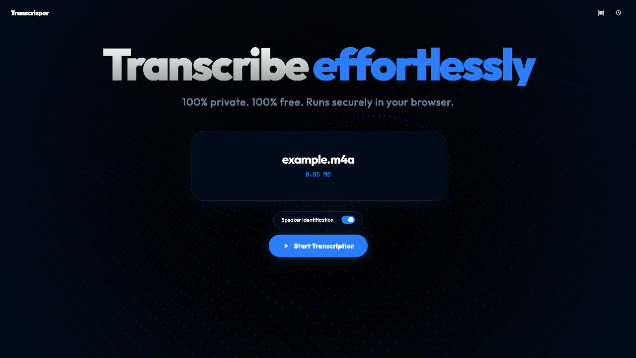 Transcrisper screenshot