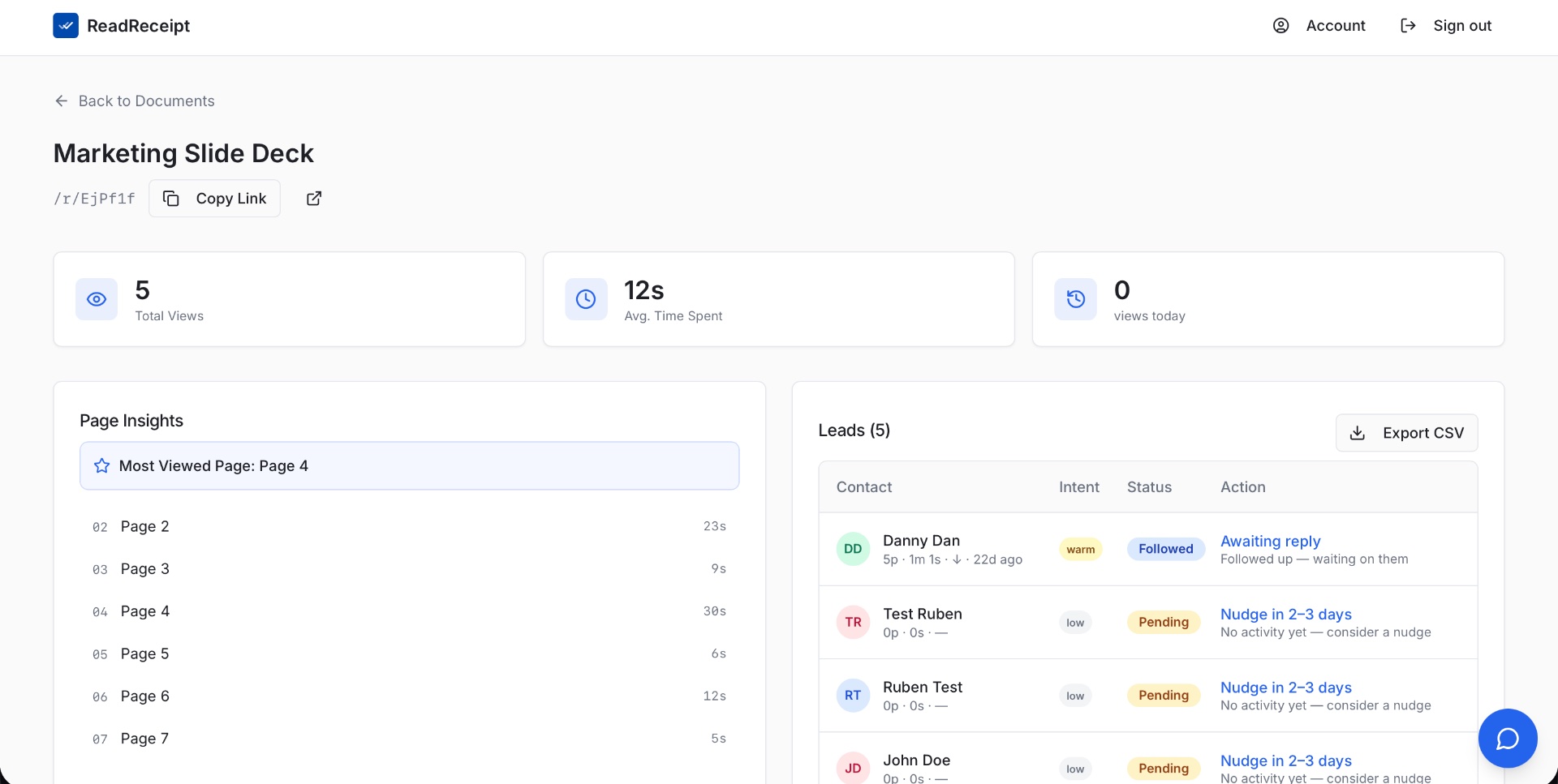 ReadReceipt screenshot