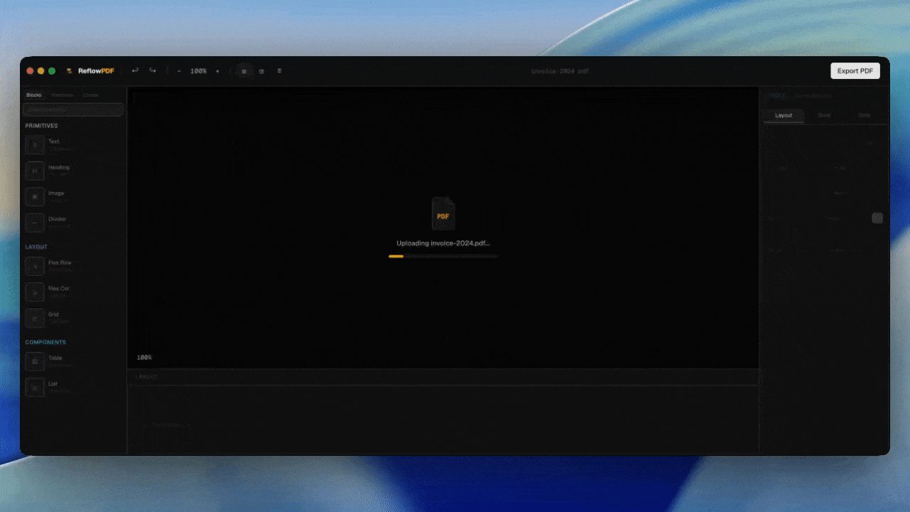 ReflowPDF screenshot