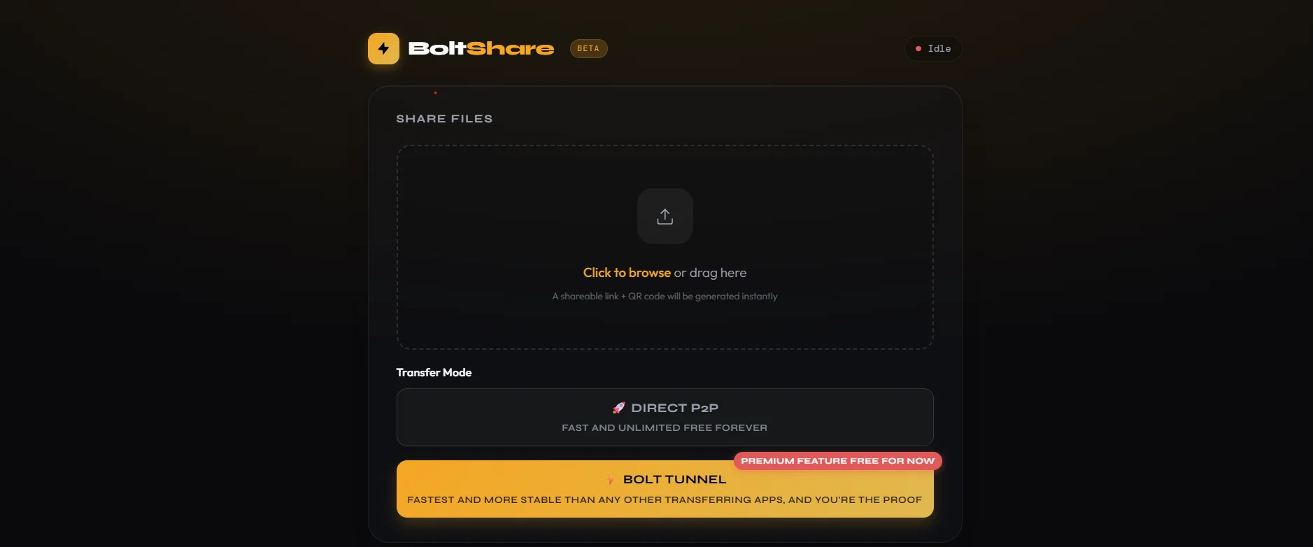 Boltshare screenshot