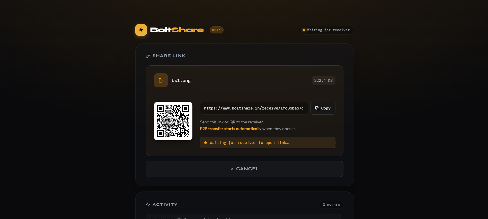 Boltshare screenshot