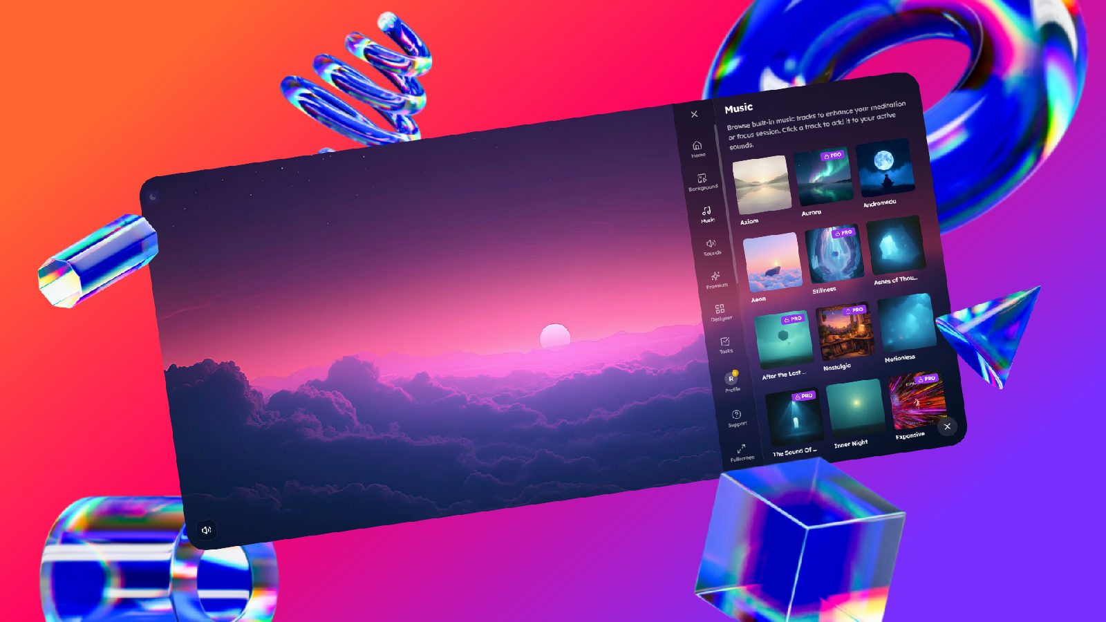 SootheScreen: Ambient Sounds, Focus Tools & Relaxation Experience screenshot