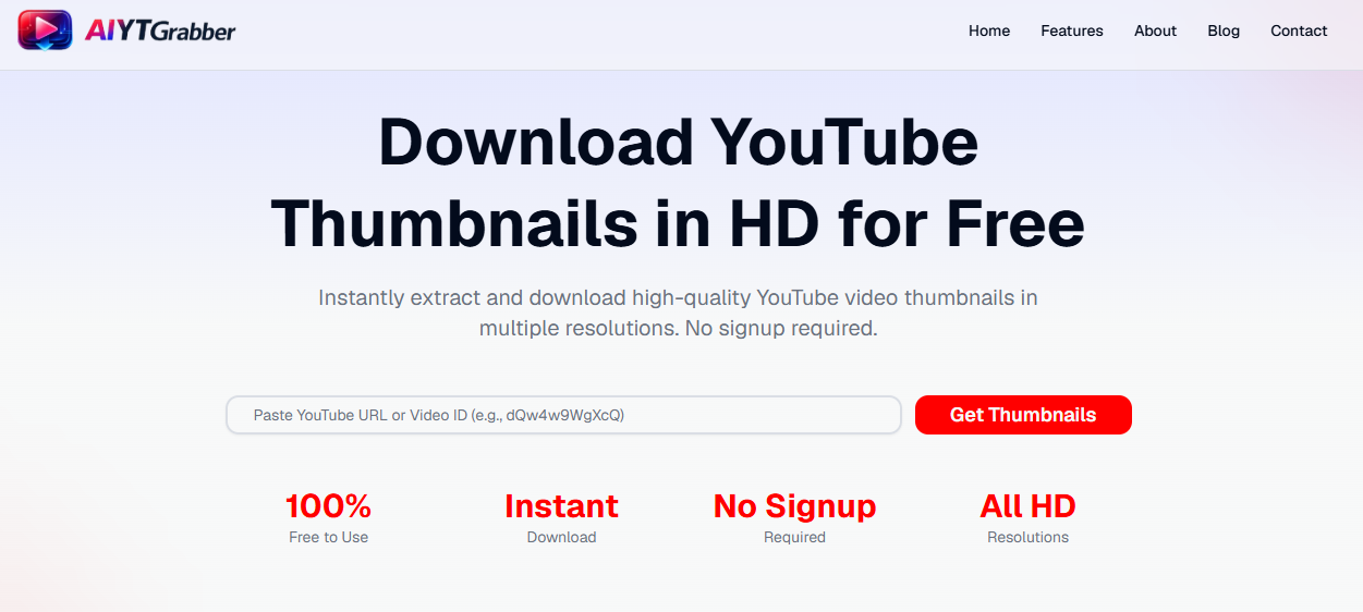 YouTube Thumbnail Downloader screenshot