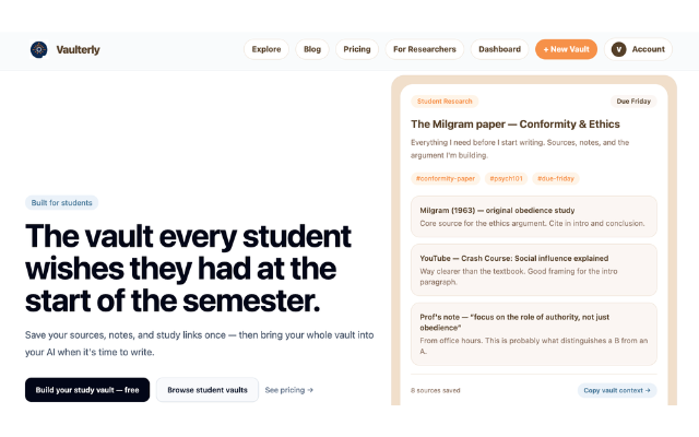 Vaulterly - Research, Save, Organize and Learn screenshot