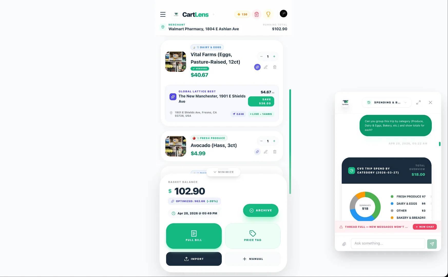 CartLens screenshot