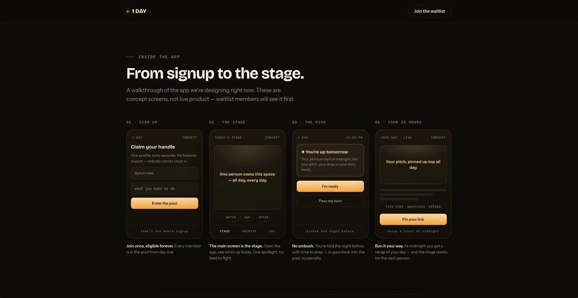 1 Day App screenshot