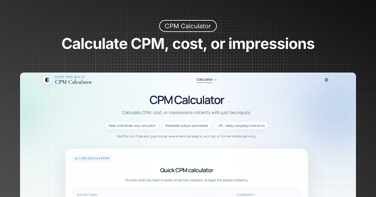 CPM Calculator screenshot
