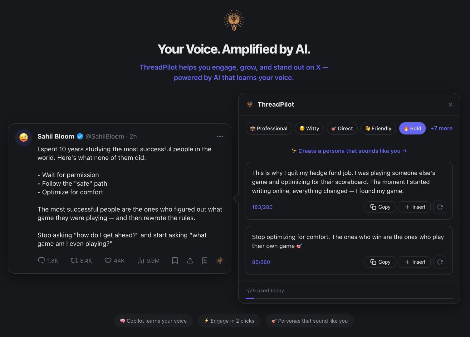 ThreadPilot - AI Growth Copilot for X screenshot