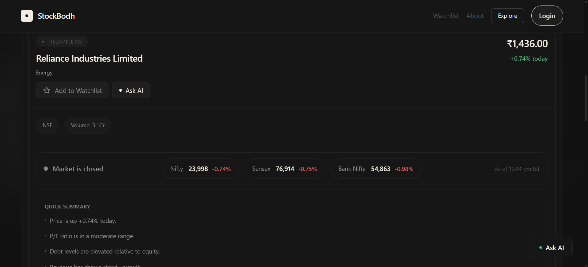 StockBodh screenshot