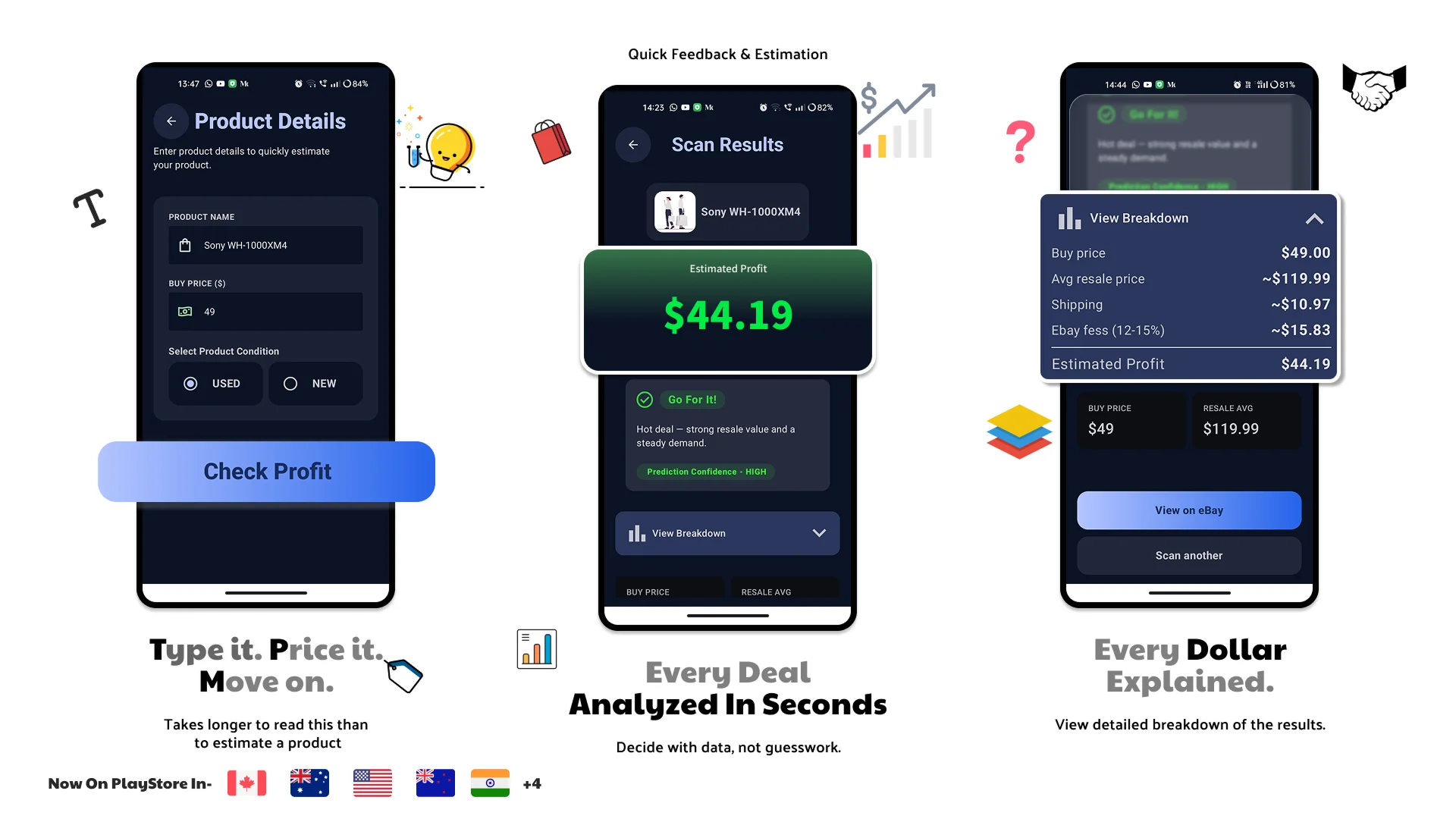 EstiBay - eBay Flip Calculator screenshot