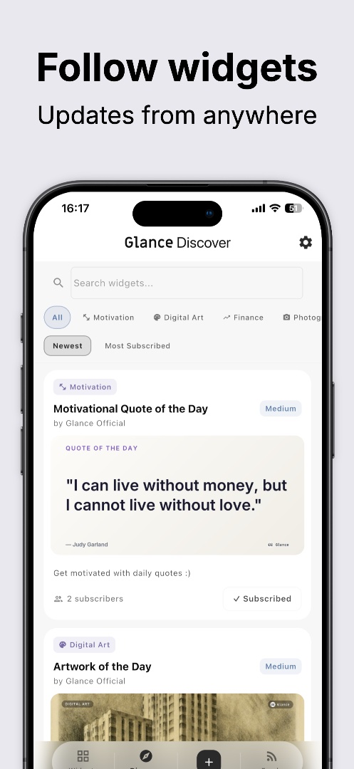 Glance screenshot