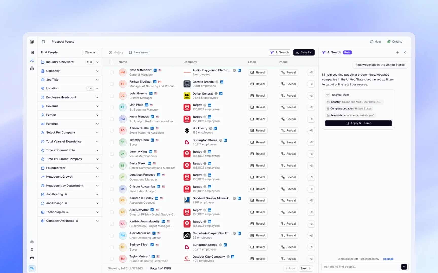 Tables screenshot