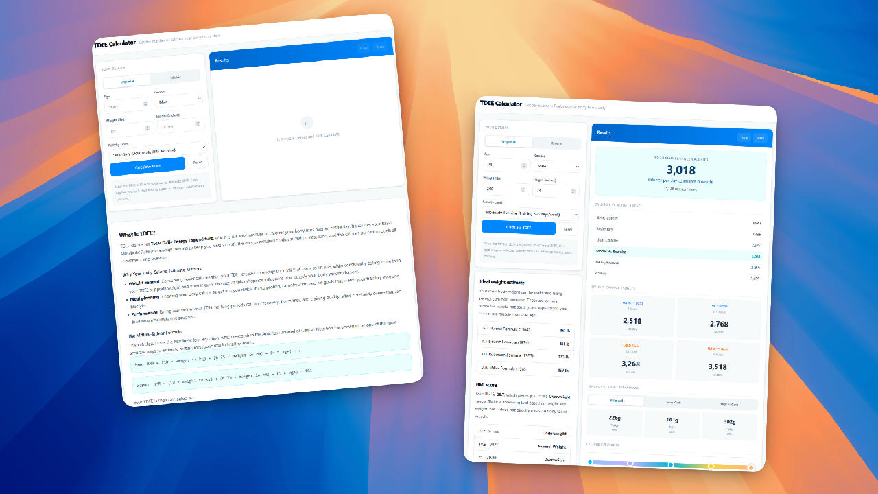 TDEE Calculator screenshot