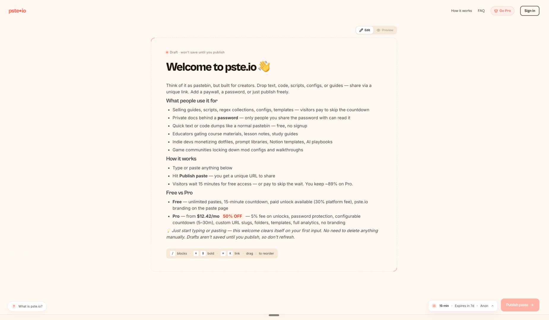 pste.io screenshot