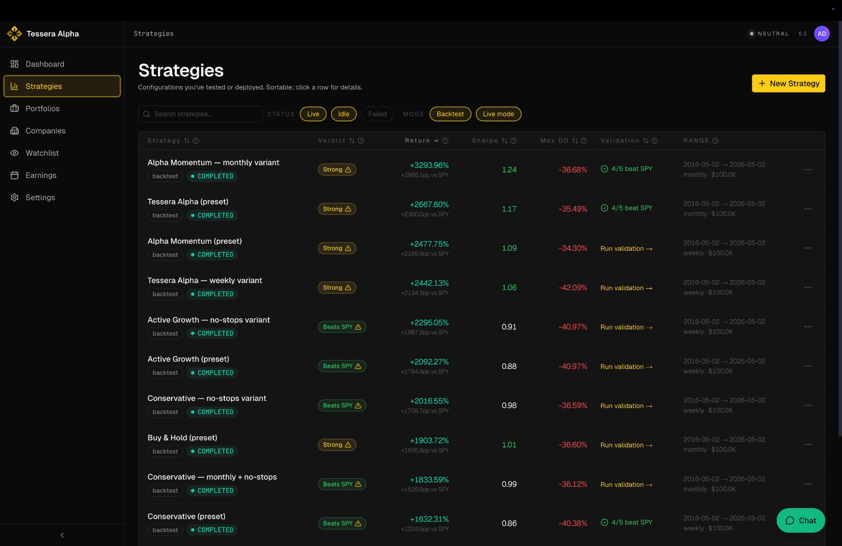 Tessera Alpha screenshot
