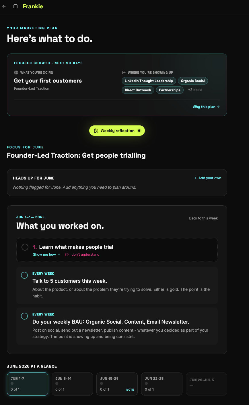 Frankie Marketing Brain screenshot