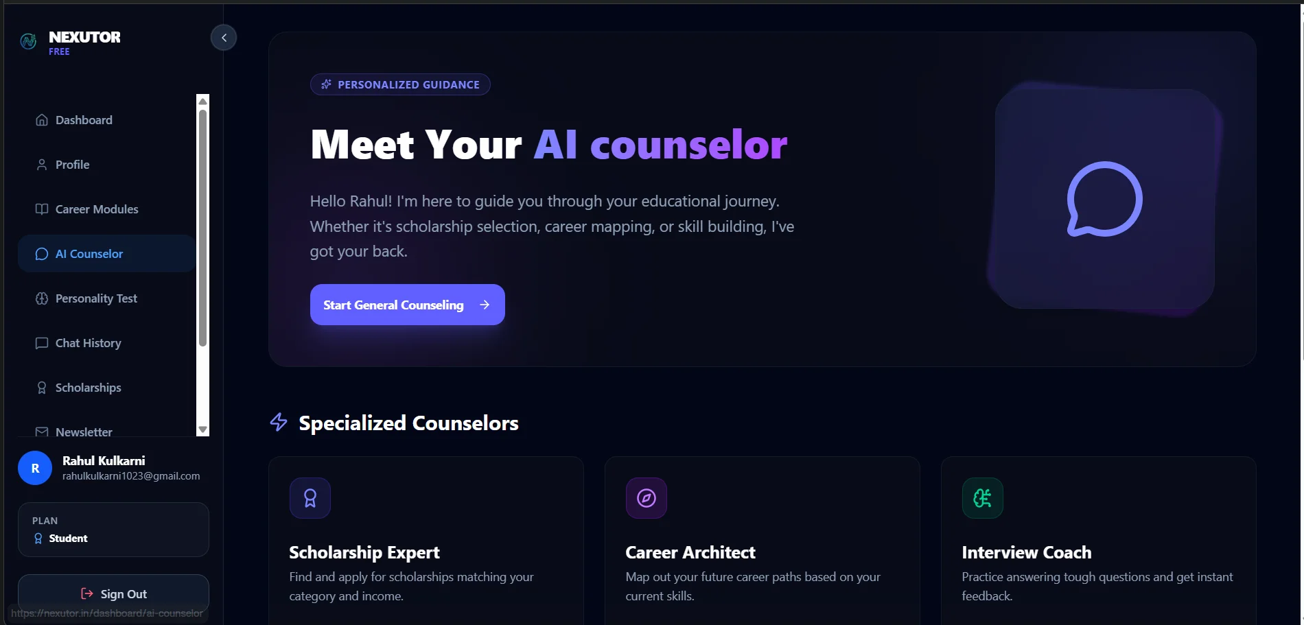 Nexutor.AI screenshot