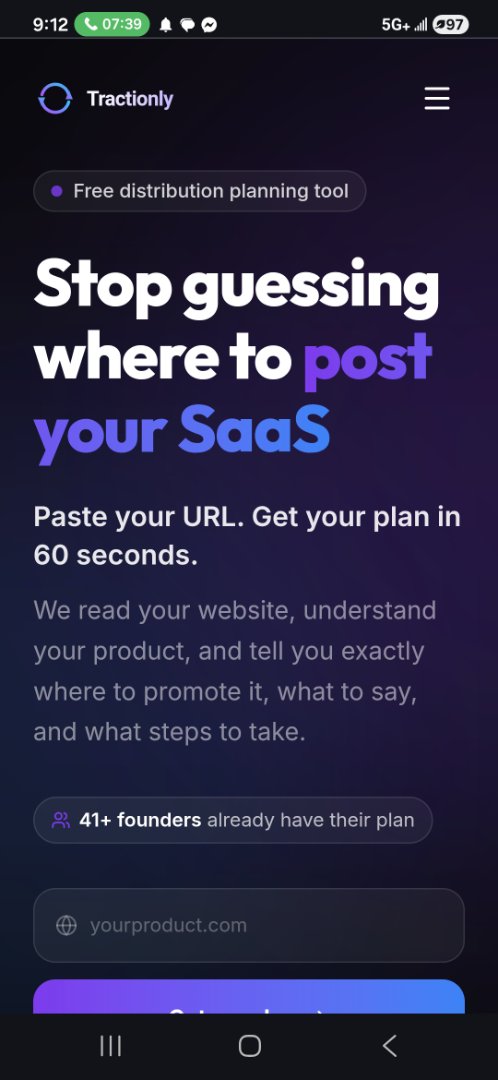 Tractionly screenshot