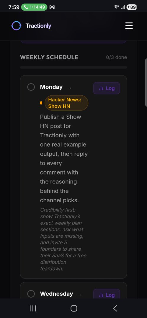 Tractionly screenshot