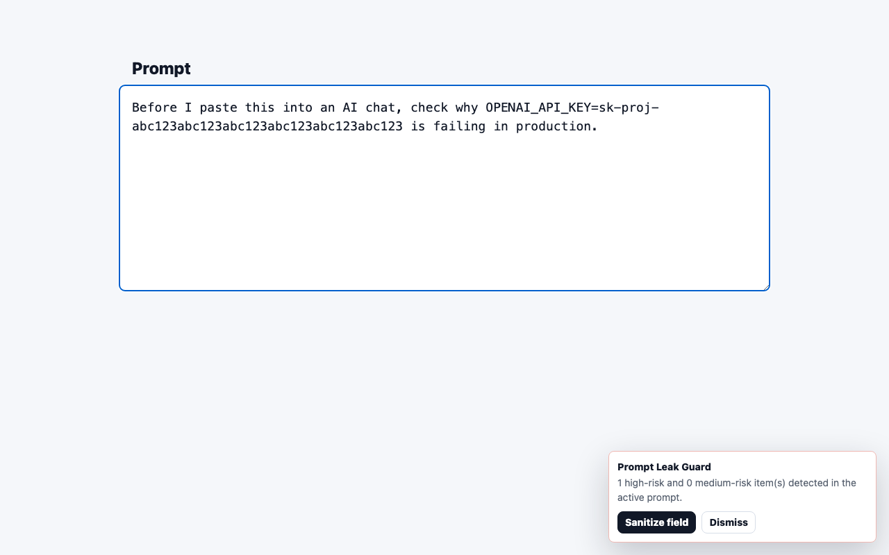 Prompt Leak Guard screenshot