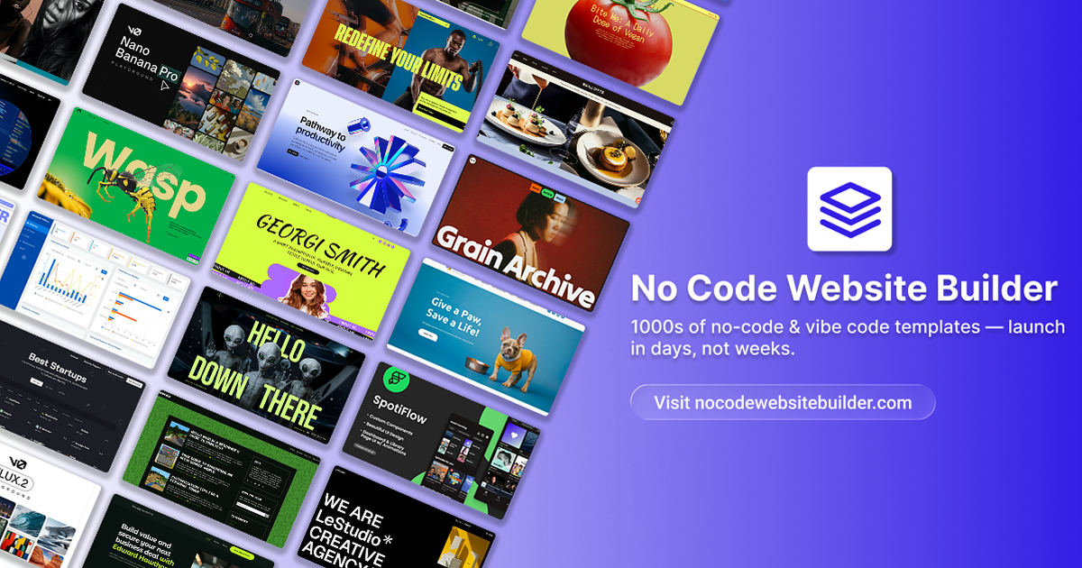 No Code Website Builder screenshot