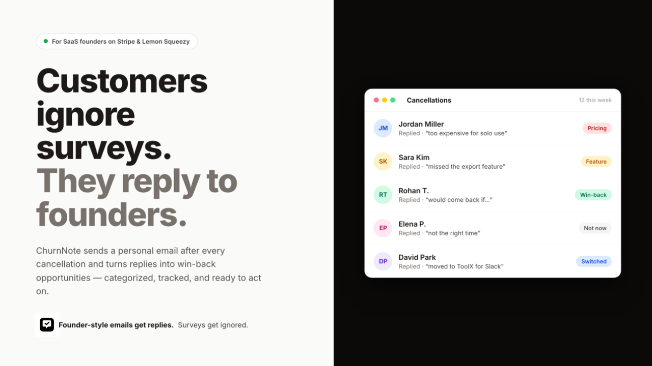 ChurnNote screenshot