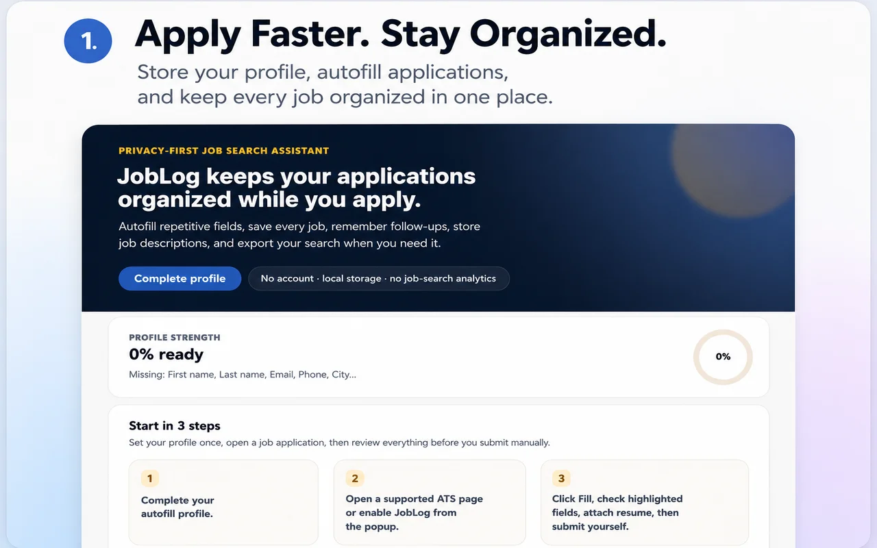 JobLog screenshot