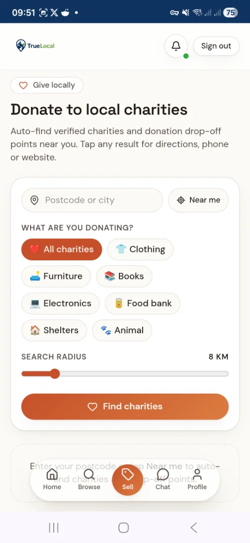 TrueLocal screenshot