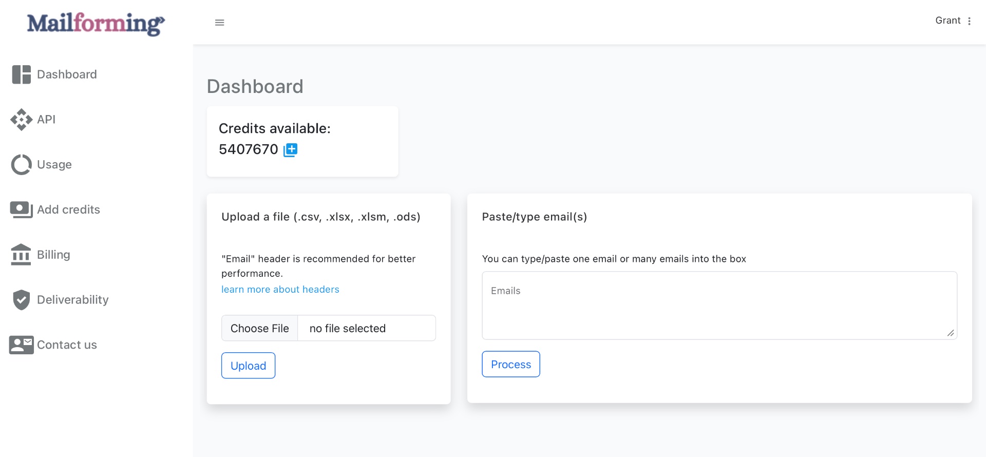 Mailforming screenshot