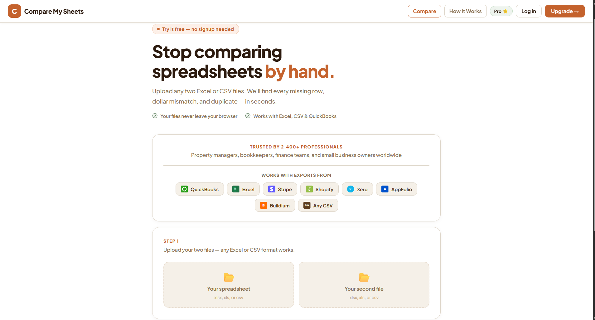 Compare My Sheets screenshot