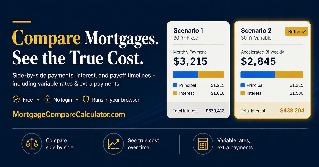 MortgageCompareCalculator.com screenshot