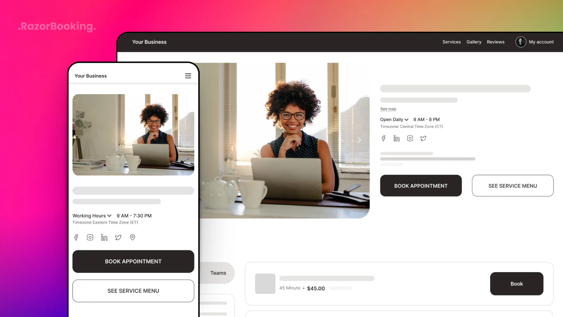 RazorBooking screenshot