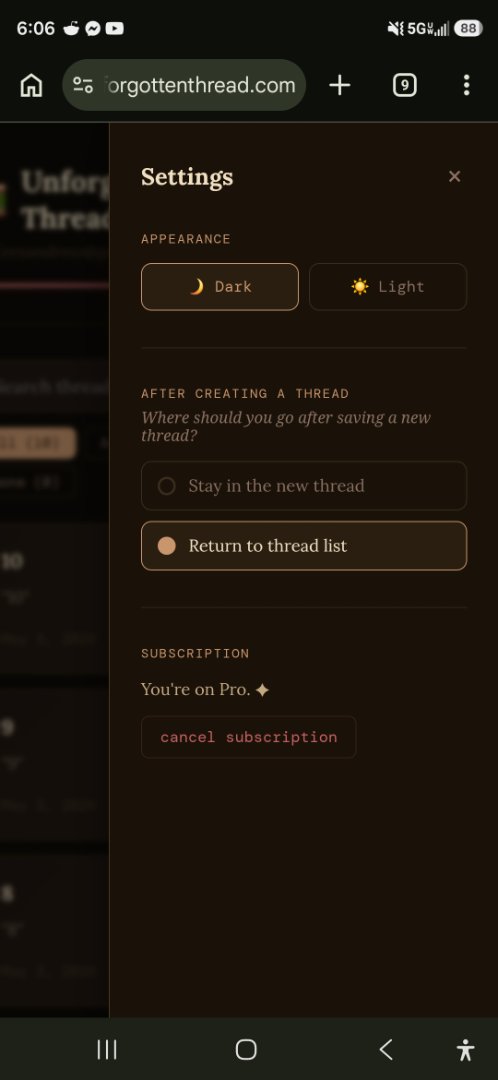 Unforgotten Thread screenshot