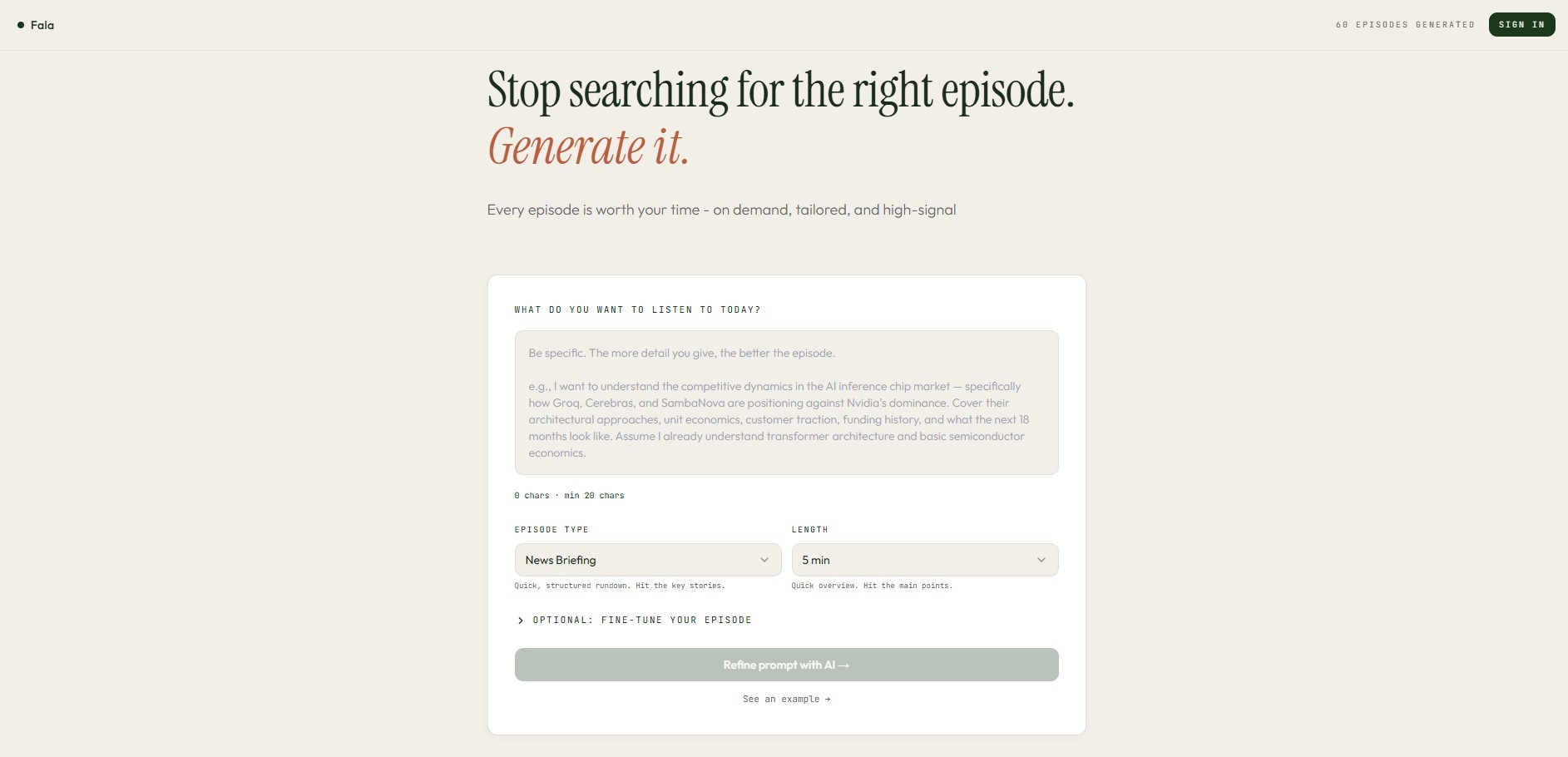 Fala Inc. screenshot